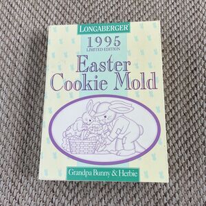 Longaberger Pottery 1995 Easter Cookie Mold "Grandpa Bunny & Herbie" New In Box